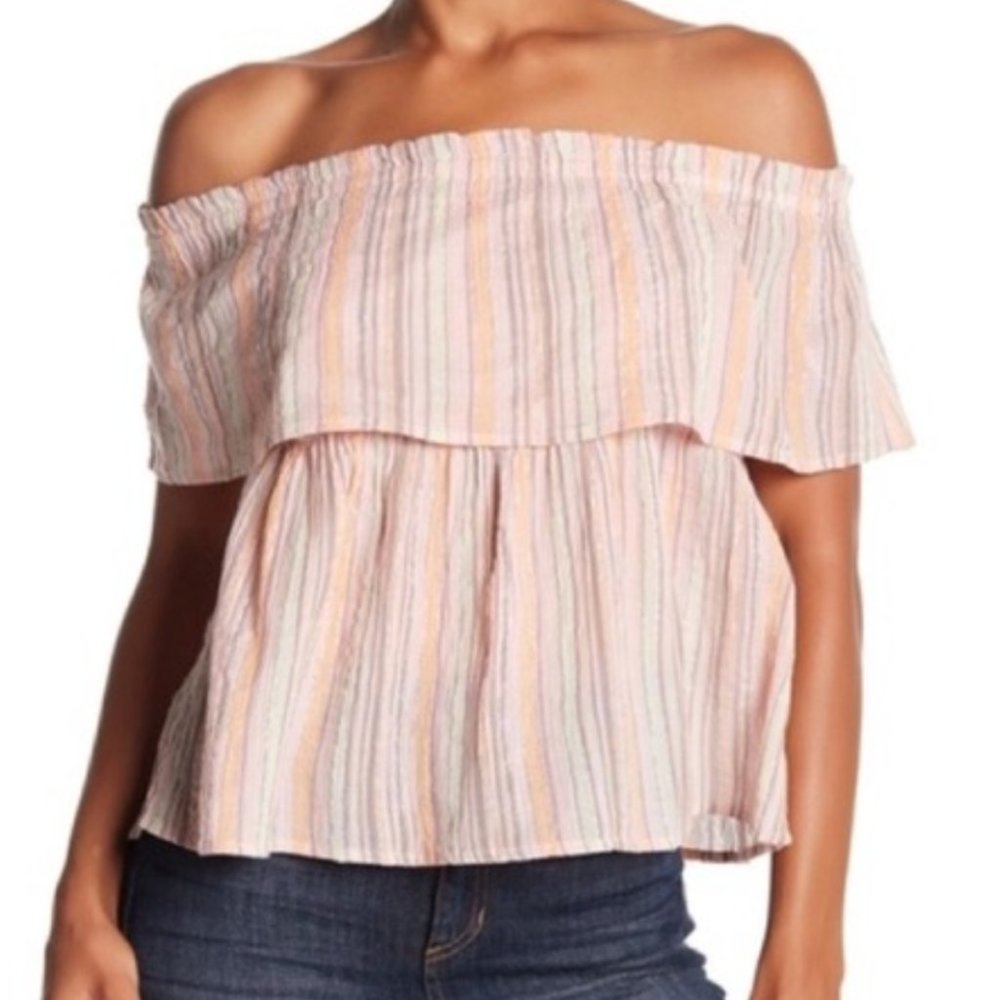 ✨NWT Lucky Brand Off-the-Shoulder Stripe Top✨